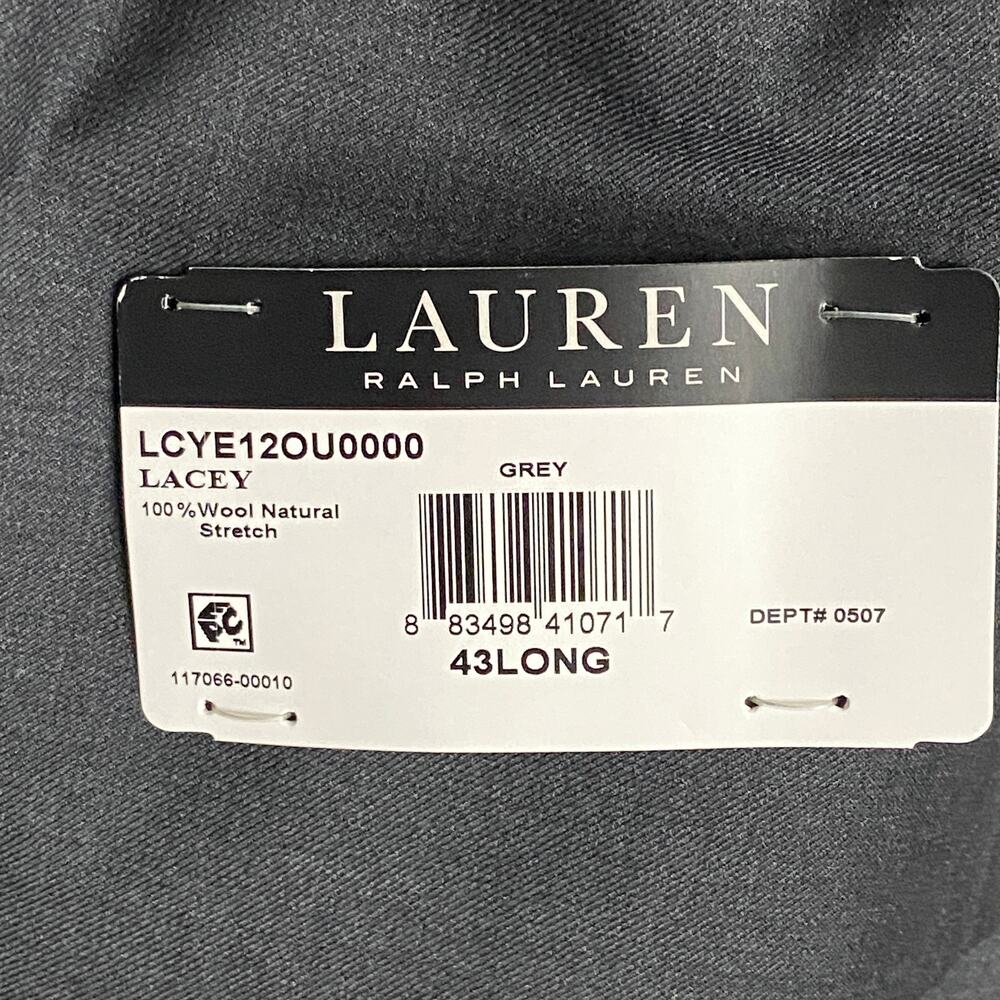 Lauren Ralph Lauren Suit Jacket Men's 43L Ultraflex Classic Fit Wool Grey NEW - Picture 11 of 13